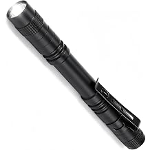 MOICO Pen Torch, Mini Aluminium Torch Powered by 2 AAA Batteries Not Included, Pocket Flashlight for Inspection, Camping & Emergency [Energy Class A]