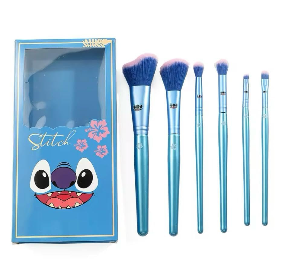 Kit Conjunto De Pinceis Maquiagem Stitch Angel Com 6 Peças (STITCH)