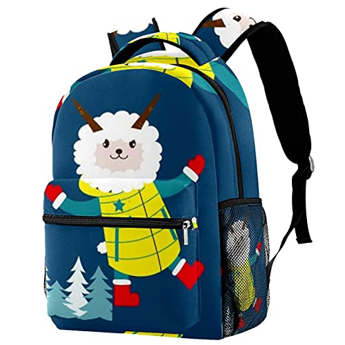 Sac à dos mouton avec compartiment PC et double manchon bouteille, Multicolore 03