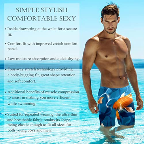 Escritos de natación Blue Fish para hombres con corte cuadrado de bañador multicolor talla L 3