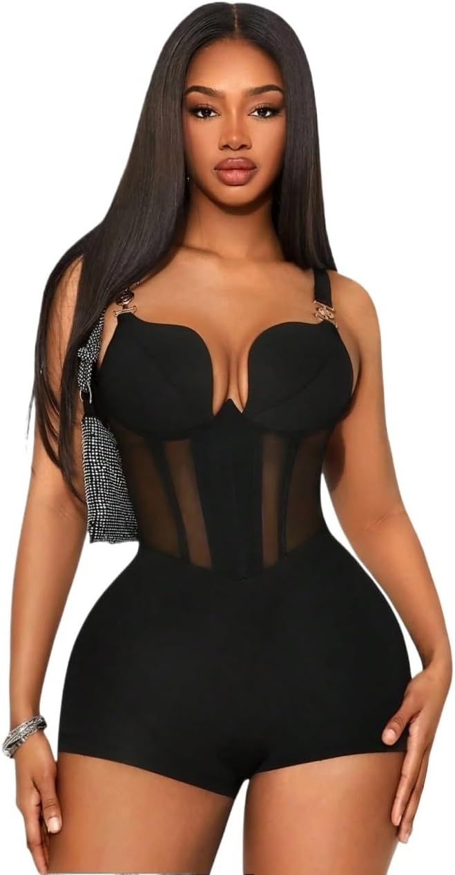 Rompers for Women Summer 2026 Knit Jumpsuit Sleeveless Mesh Short Length