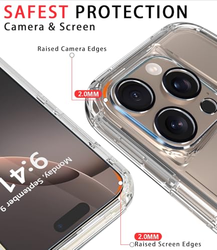 Image of Diverbox for iPhone 16 Pro Max Case [Compatible with MagSafe][Shockproof] [Dropproof][Tempered Glass Screen Protector & Camera Protectors] Heavy Duty Protection for iPhone 16 Pro Max (Magnetic Clear)