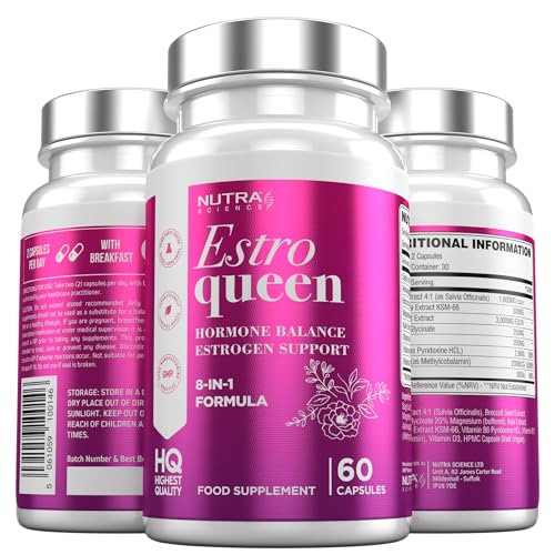 EstroQueen Estro Support Tablets for Women Estro Balance Supplement 60 Vegan Capsules Estro Supplements
