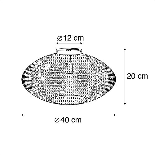 Qazqa Oosterse Plafondlamp Zwart Bamboe 40 Cm - Ostrava