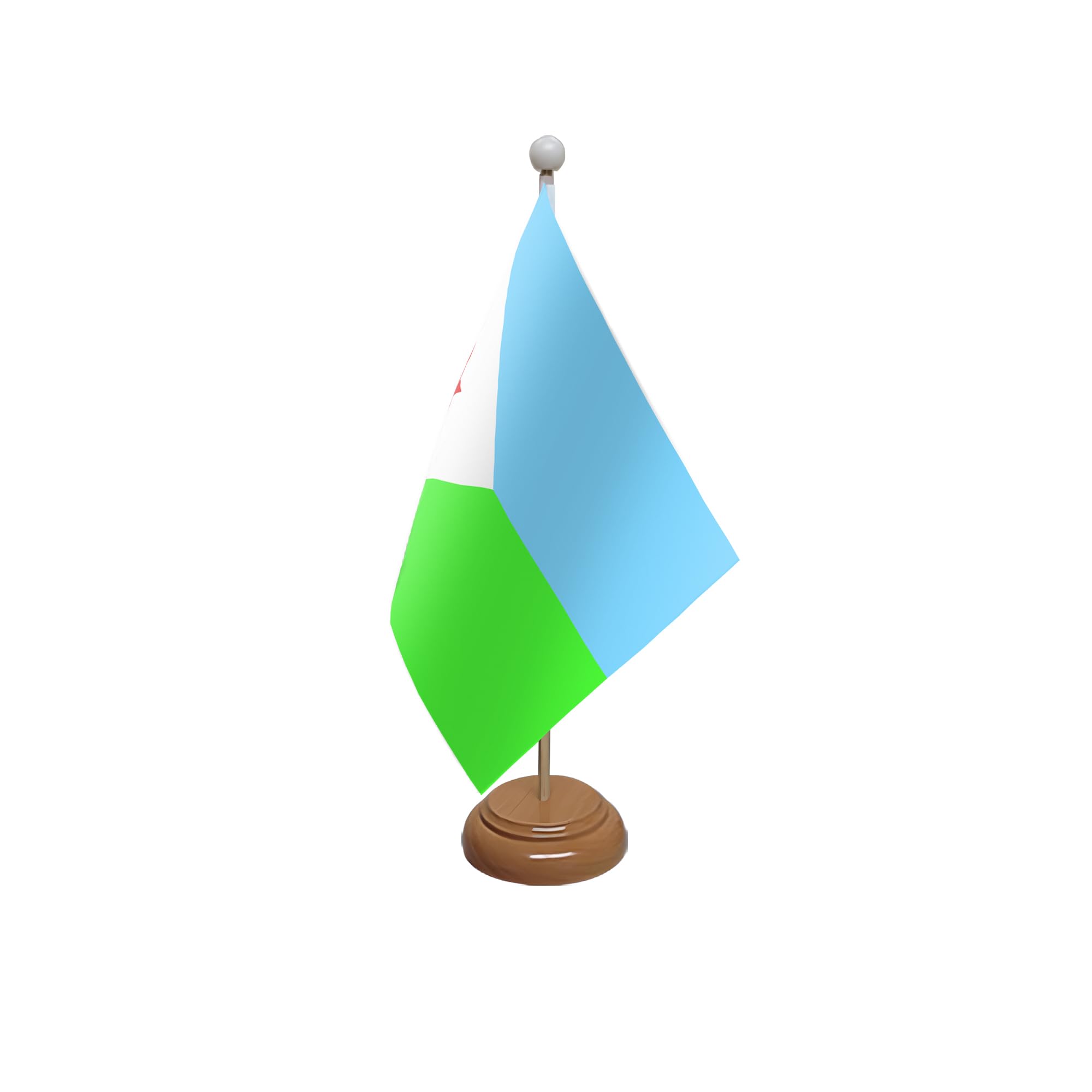 Flagtex Djibouti Wooden Table Flag With Wooden Base
