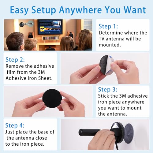 Antenne numérique pour Smart TV d'intérieur longue portée et réception 360 degrés stable - 5