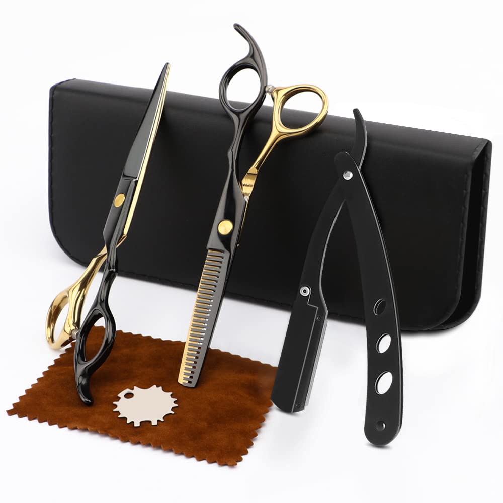 SHARF Professionelle Effilierschere Aus Japan – 440c Edelstahl, 30 Zähne, Goldfarben, Für Friseure & Heimgebrauch, 16,5 Cm