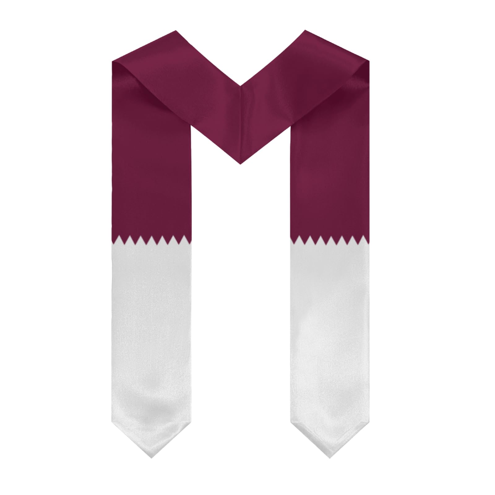 Vintage Qatar Qatari Flag Graduation Stole Sash Shawl for Men Women Thickened V-Neck Scarf for International Students Teachers Study Aboard Graduate Gift 72 inches Unisex