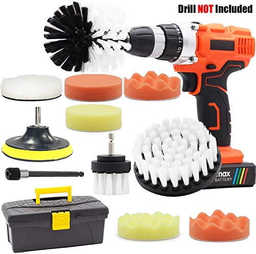 GOH DODD Drill Brush and Buffing Sponge Pads, 13 Pieces Power Scrubber Soft