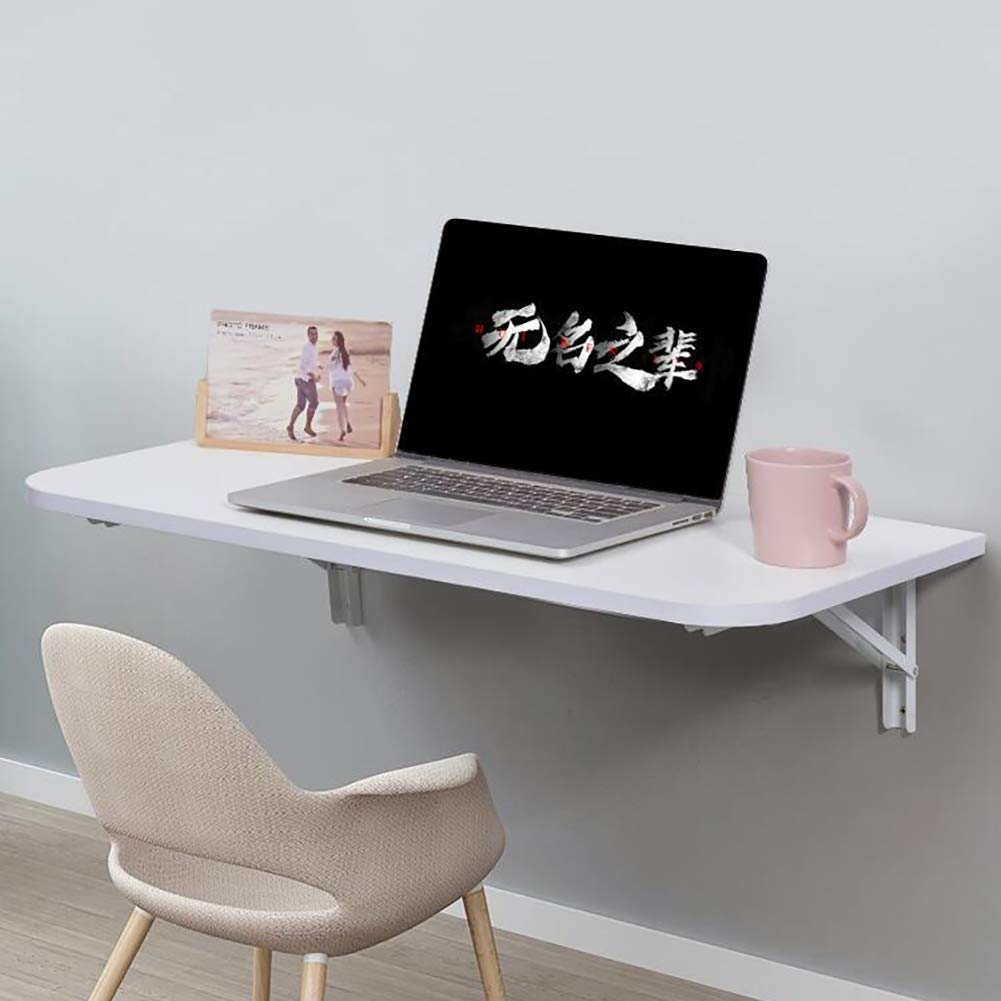 Wandgemonteerd opvouwbaar bureau voor kleine ruimtes - ruimtebesparende zwevende neerklapbare tafel met wandplank voor thuiskantoor of studeerruimte