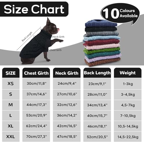 Hjumarayan Hundepullover - Schlicht & Elegant Pullover Hund, Warme Hundepullover Mittelgroße Hunde mit Geschirrloch für Leine, Schöner Hundepulli mit Beinen für Französische Bulldogge (Schwarz M)