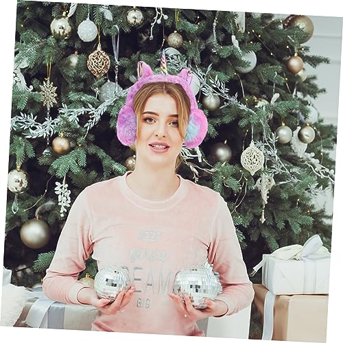 Orejeras de invierno infantiles cubre oídos térmicos de unicornio para niñas suaves 4