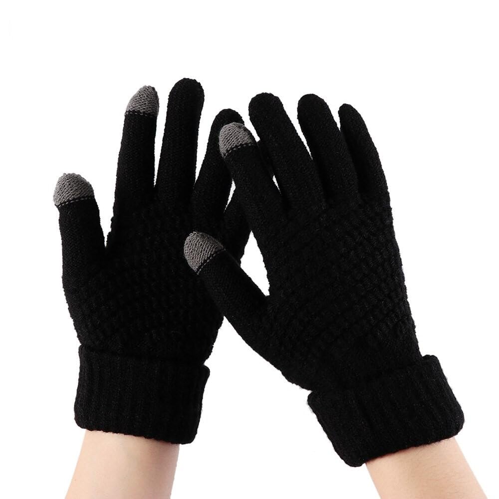 f s firmed string Firmed String WOMEN Warm Woolen Hand TOUCH Gloves Stretchable Winter Wool Biker Self Design Acrylic with Fingertip Touch (Free Size)-picture-19