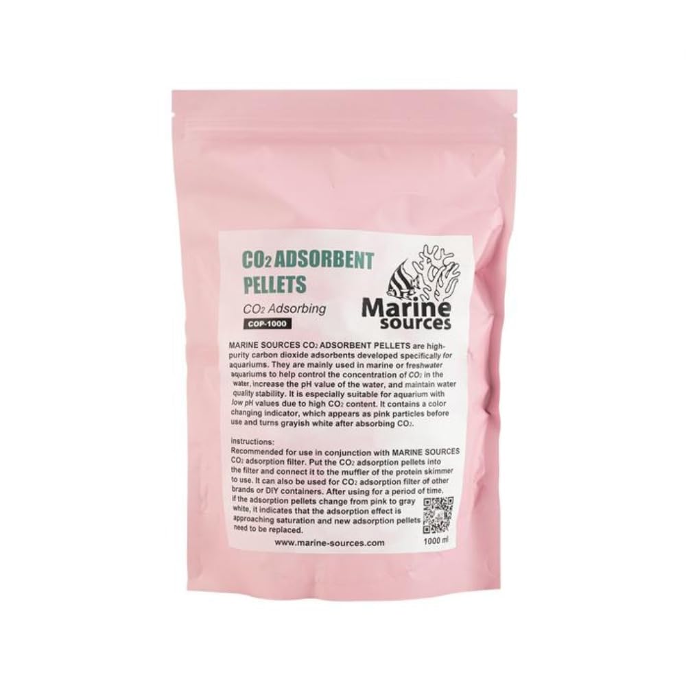 MARINE SOURCES CO2 Absorber Media for Aquarium Protein Skimmer pH Stabilizer Pink Indicator Beads 500ml (COP-1000)