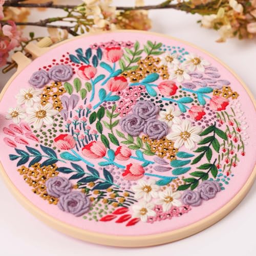 Reewisly S122+125+126 3SET 3 Pack Embroidery Starter Kit With Patterns And Instructions, Diy Adult Cross Stitch Kits Beginner thumb #5
