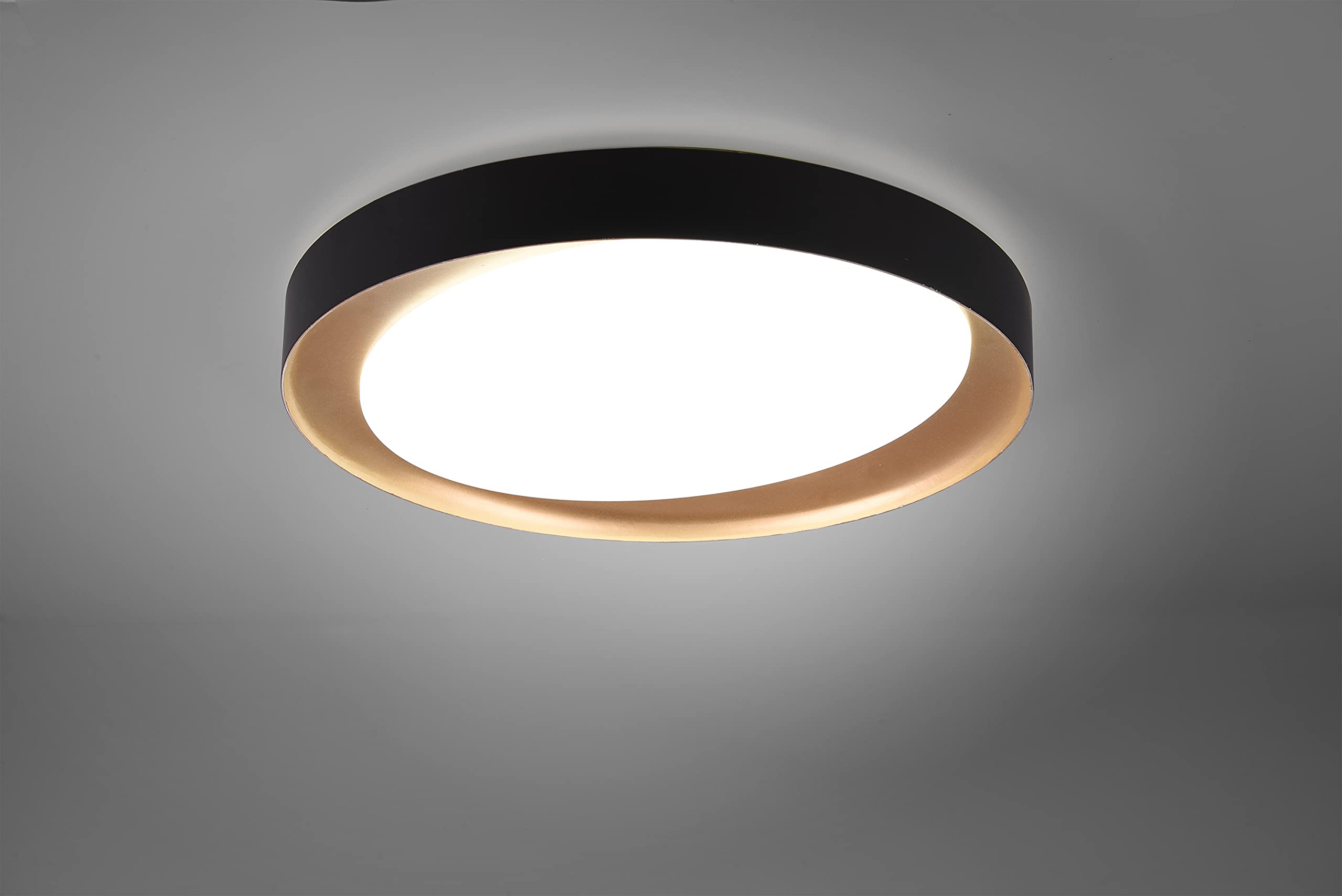 Reality Leuchten lampa sufitowa LED Zeta R62712402, tworzywo sztuczne czarne lub złote, w zestawie 24 W LED, pilot zdalnego sterowania