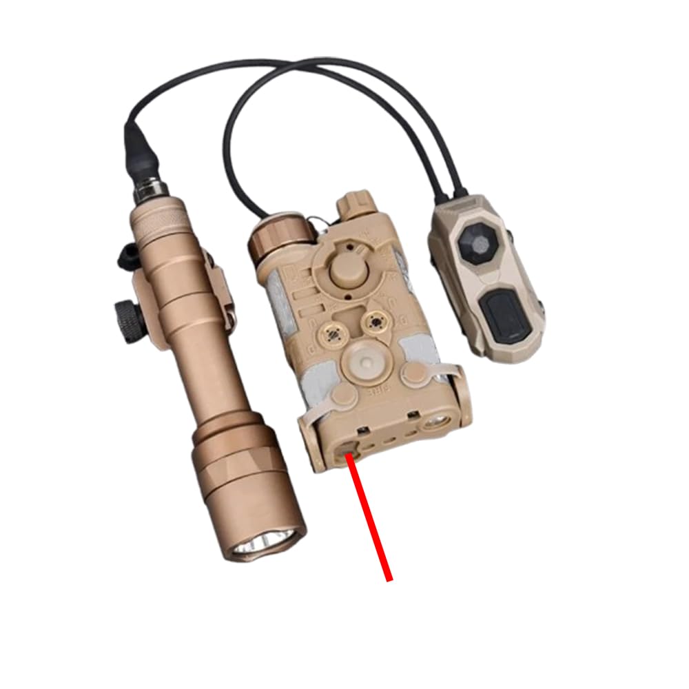 Plastic L3-NG Box Aiming Laser Sights(with IR Laser + Red Laser + White Light), & M600C Strong LED Flashlight, & AX Modular Dual Wire Remote Pressure Switch(SF+2.5 Plug) Combo,DE