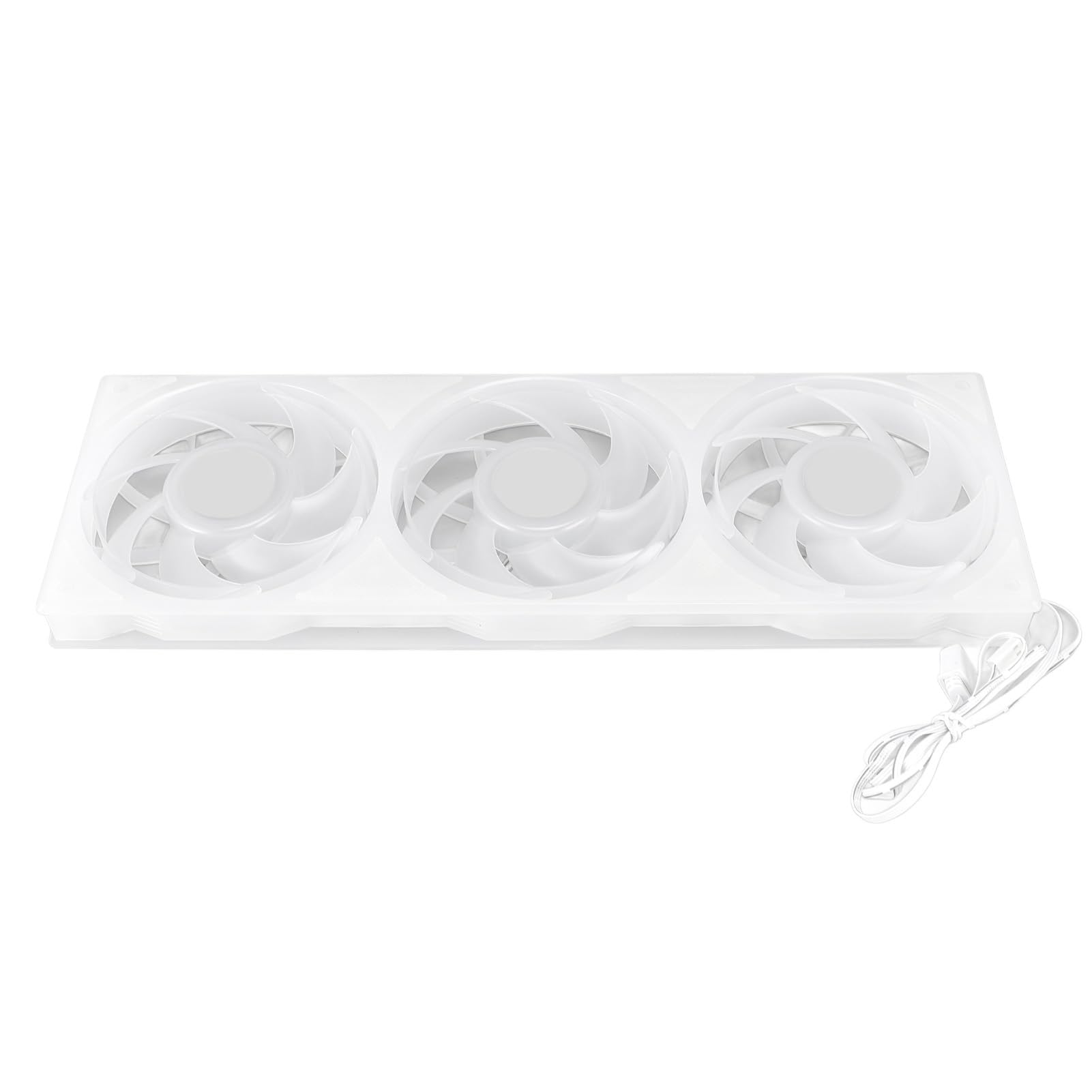 Pongnas Wentylator Obudowy 360 Mm 3 Cale RGB do Komputera PC, Cichy 4-pinowy Wentylator PWM 2200 Obr./min z 7 łopatkami, Ulepszone Rozwiązanie Chłodzące (WHITE)
