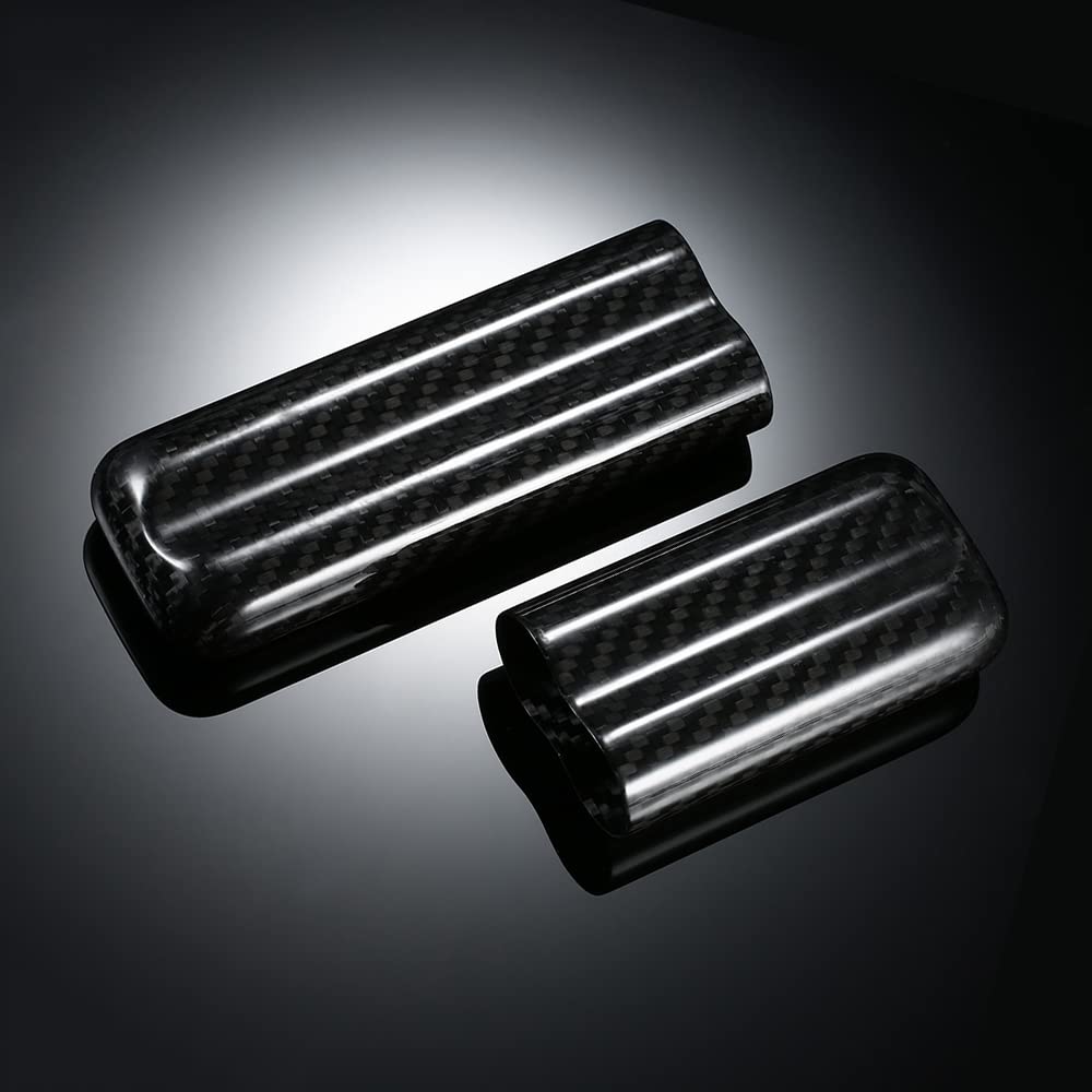 HUIOP Custodia per sigari in Fibra di Carbonio Nero, Supporto per tubo di immagazzinaggio per sigari leggero, umidificatore di sigari fino a 57 sigari calibro ad anello