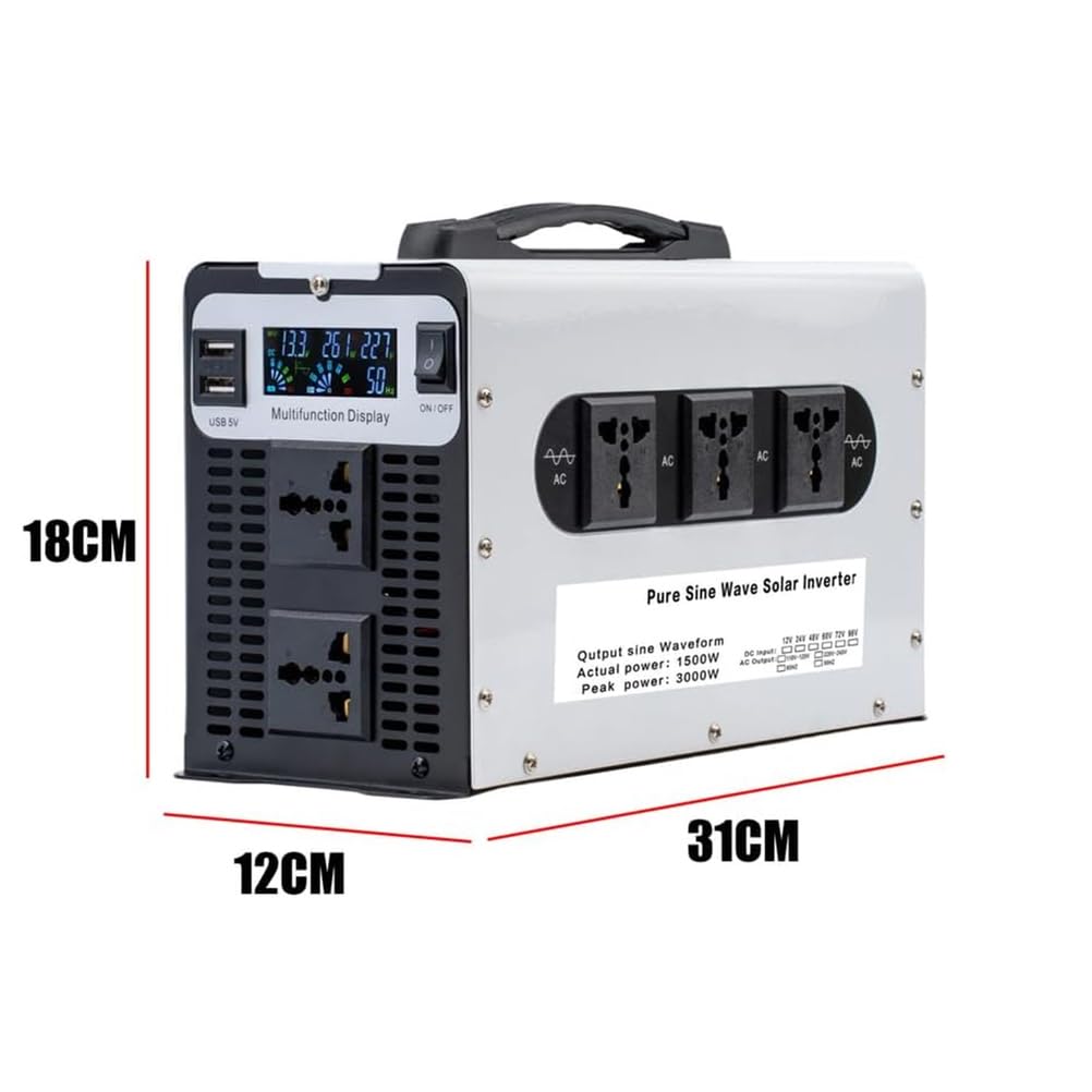 24V to 110V 50HZ,Przetwornica wysokiej wydajności z czystą falą sinusoidalną 72V na 230V DC 12V 24V 48V 60V 72V na 110V 230V AC do domu, kampera, ciężarówki,3000W