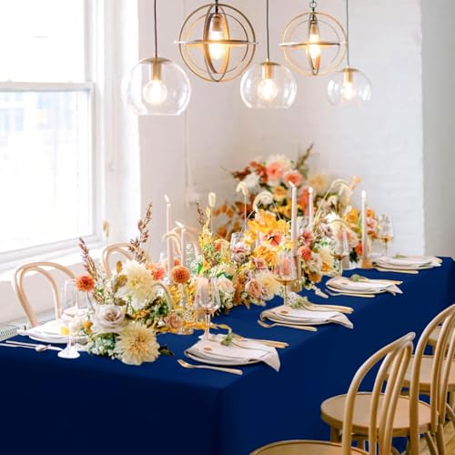 Image of sancua Navy Blue Rectangle Tablecloths 90x132 Inch, 6 Pack