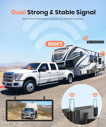 AUTO-VOX Solar Wireless Backup 2 Cameras: 2-Min DIY Install, Dual Channel Stable Signal DVR Monitor, 7.2" 1080P Super Night Vision, IP69K Waterproof Back Up Camera for Cars, Truck, Trailer, SUV, Van - Image 6