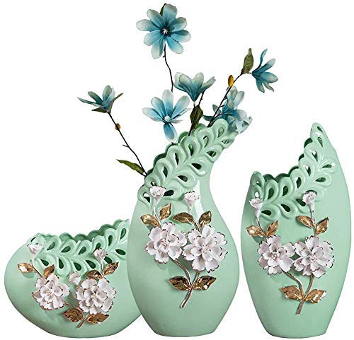 Vases en céramique creux vert table florale fleur plante salon