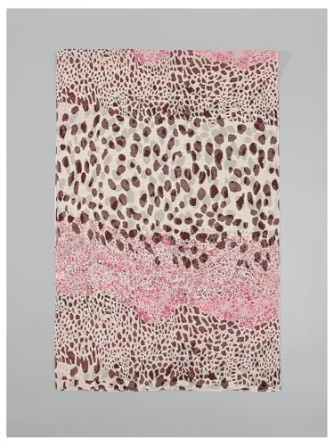 OYOANGLE Women's Leopard Print Head Hair Scarf Lightweight Chiffon Wraps Bandana Shawls2