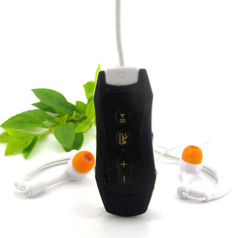 Lettore musicale MP3 con cavo, per sport acquatici, radio FM portatile, ricaricabile, multifunzione .0, immersioni domestiche, IPX8, nuoto impermeabile (nero)