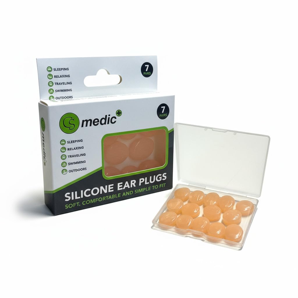 Silicone Ear Plugs, 7 Pairs, Multi-Purpose for Sleeping, Swimming, Travel - Noise Cancelli...