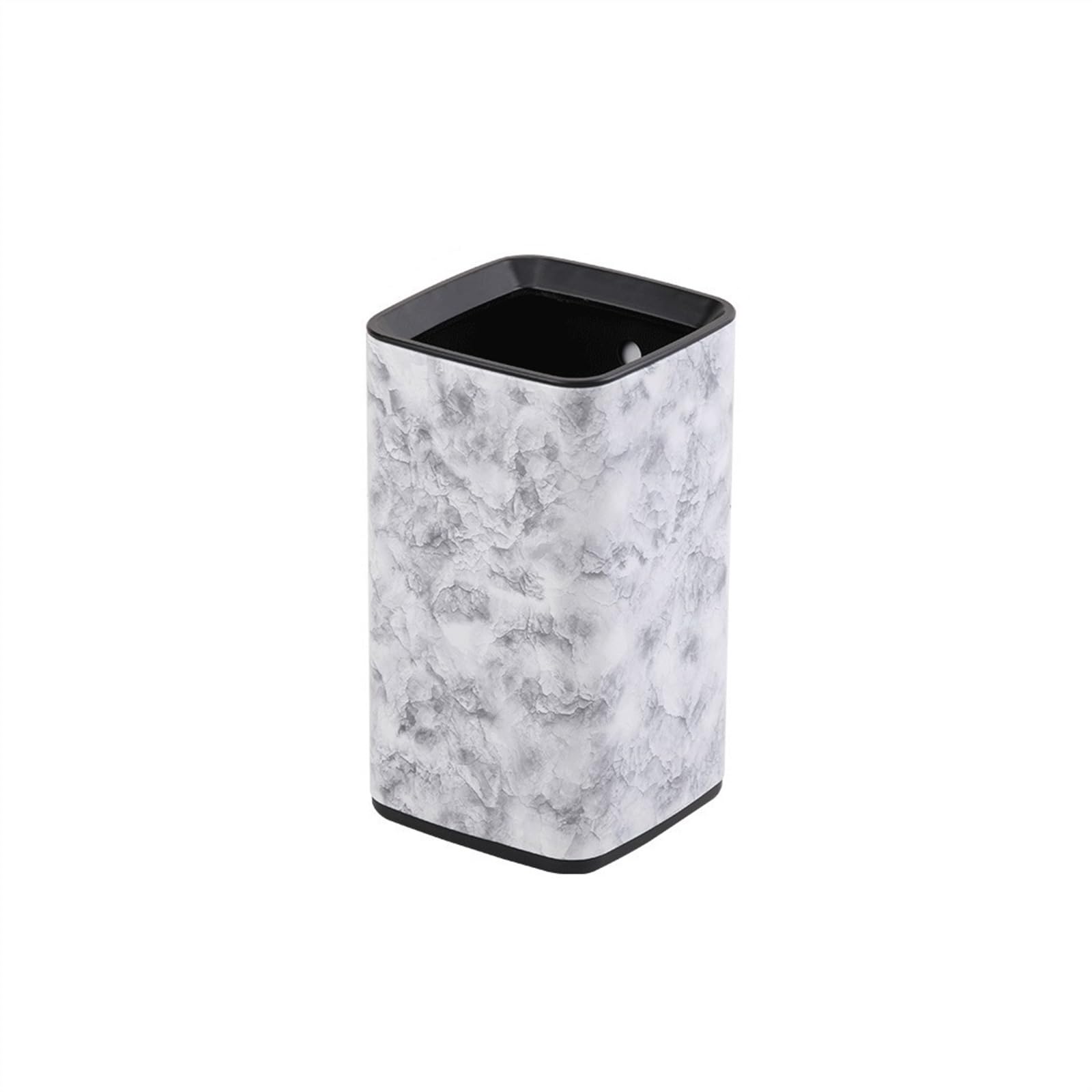Kitchen Trash Can Stainless Steel Trash Can, Open Top Trash Can, Square Kitchen Trash Can. Suitable for Home Kitchen Office Waste Paper Basket Garbage Can (Marble Texture)