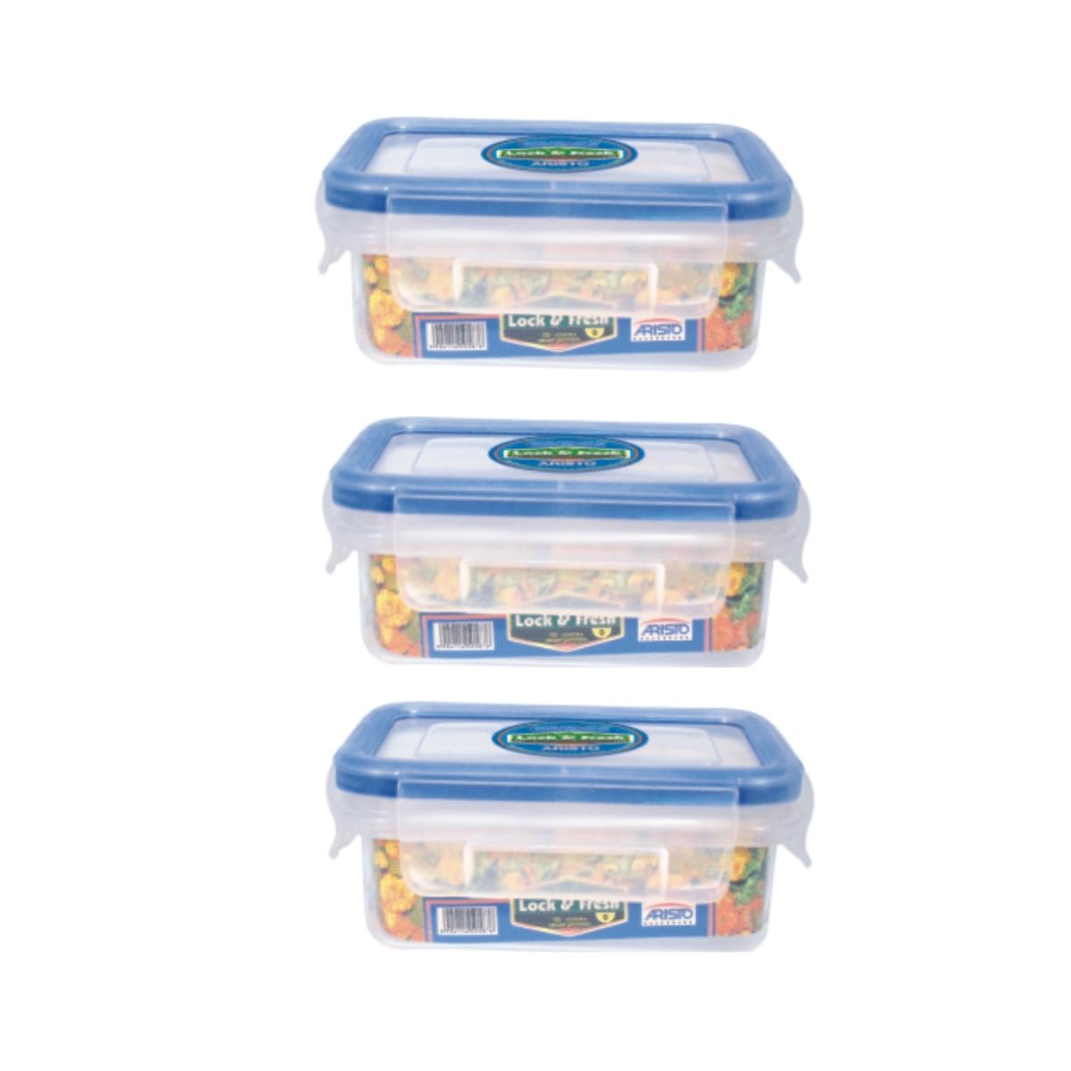 ARISTO ‎LnF 125 ML Plastic Lock & Fresh Plastic Storage Container, 125 Ml, Set of 3, Clear