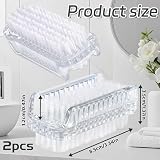 SUpoetry Szczoteczki do paznokci, szczotka ręczna, dwustronna szczotka do paznokci, przezroczysta szczotka do palców, plastikowa szczotka do paznokci, do czyszczenia rąk, kąpieli paznokci i umywalki