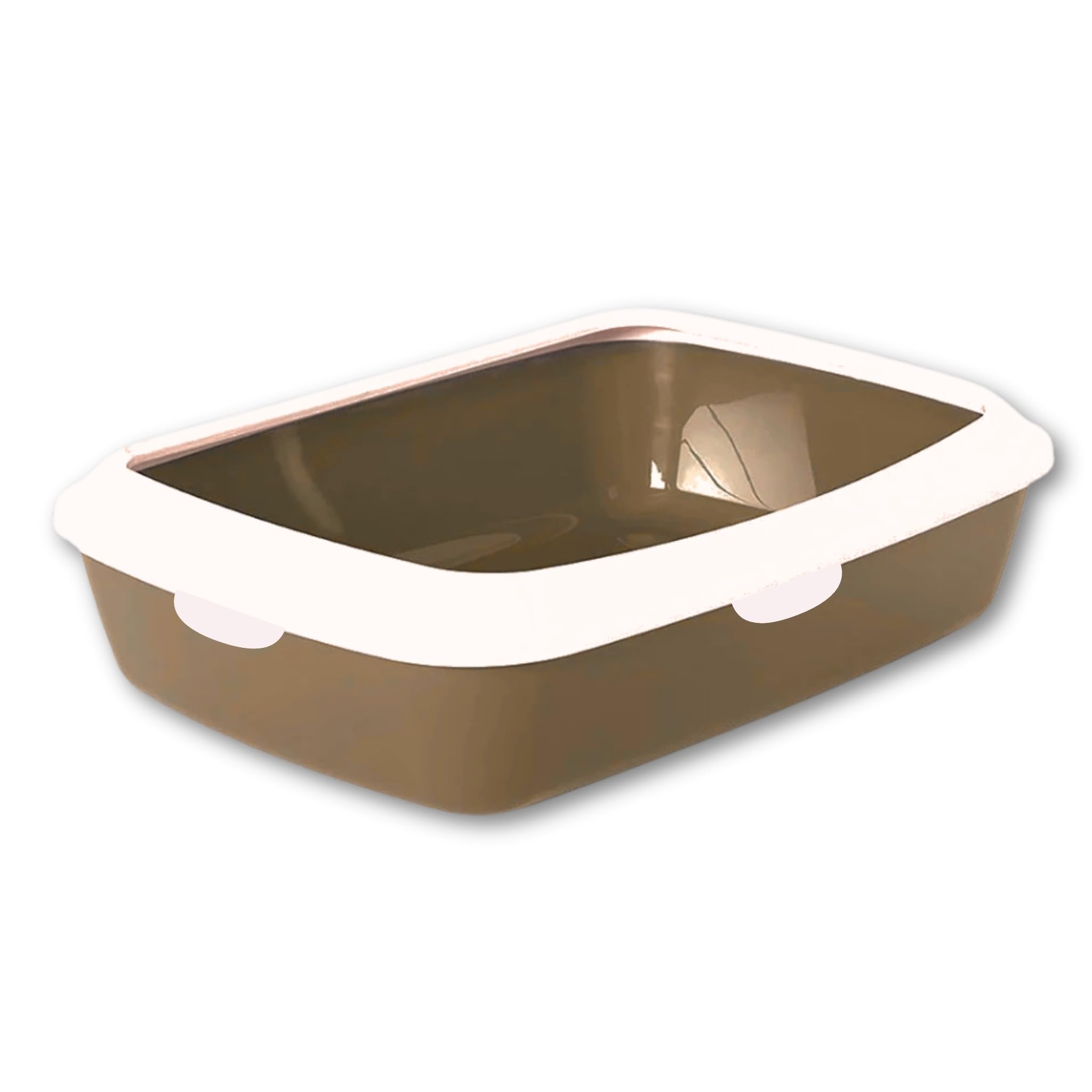 Foodie Puppies Rectangle Cat Litter Tray (Large (Brown) - 59 x 47 x 19 cm) with Rim, Reduces Odor, Perfect Starter for Toilet Training Your Kitten and Puppies