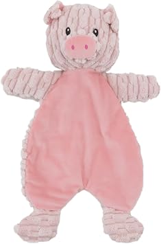 Linzy Plush Flat Crinklez Pig Dog Toy, Soft Squeaky Chew Toy for Small Medium Large Dogs, Pink Interactive Pet Toy, 12 Inch