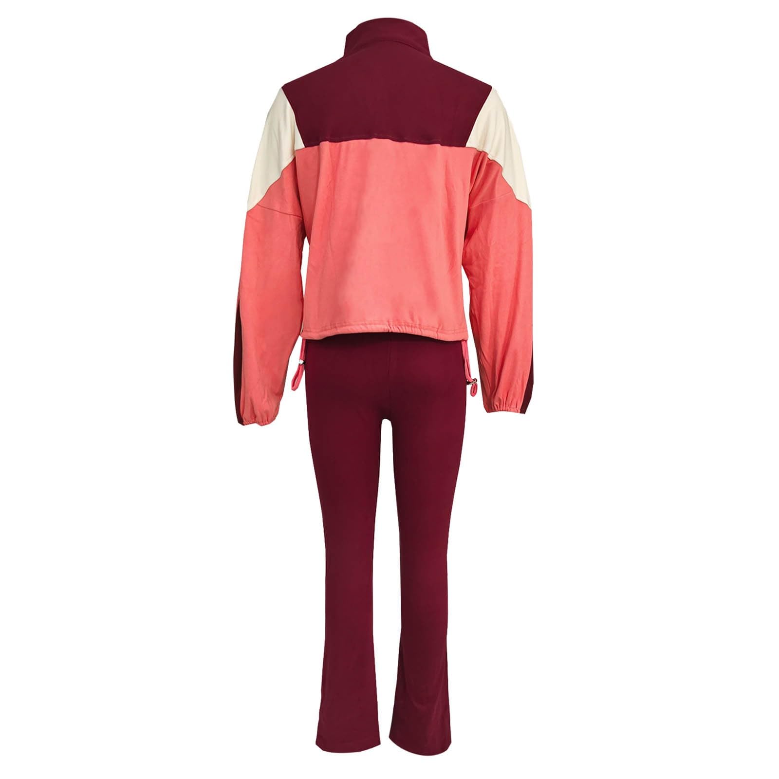 Conjunto Deportivo Femenino de Dos Piezas con Chaqueta Cremallera y Pantalones Ajustados para Yoga Gimnasio y Uso Diario