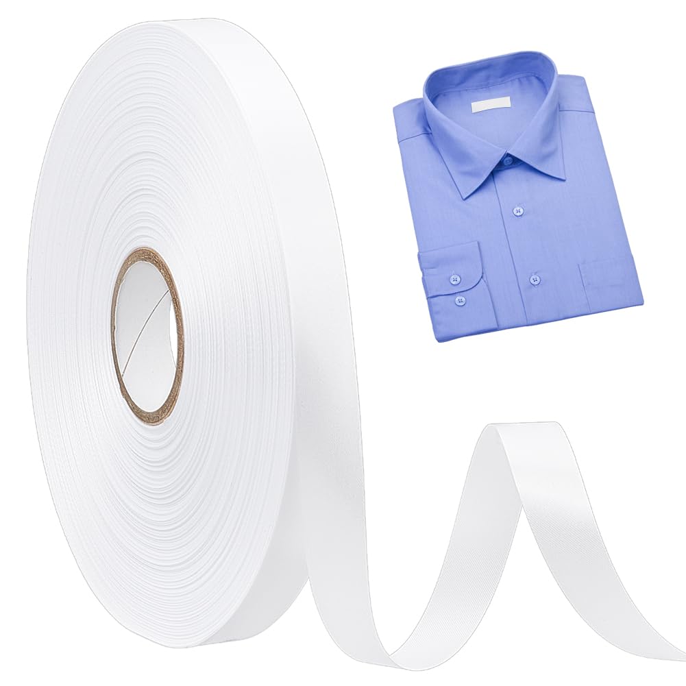 BENECREAT 656ft/200m Name Tags Blank Polyester Ribbon, 0.63 Inch/1.6cm Blank Sewing Cloth Labels for Home, School & Laundry Use, Crafts Decoration, White