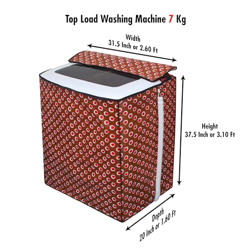 Image of DREAM CARE Waterproof & Dustproof Washing Machine Cover Top Load & Semi Automatic Suitable for 7 kg, 7.2 kg, 7.5 kg (83 x 95 x 51 cms)