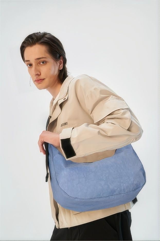 Image of Medium Nylon Crossbody Crescent Bag: Slouchy Style Shoulder Casual with Adjustable Strap