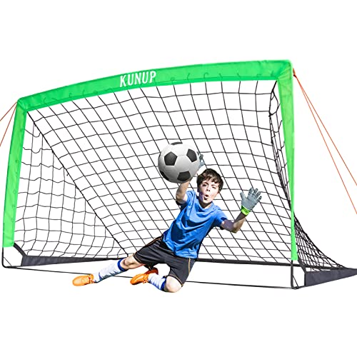 Kunup Portable Soccer Goal Net 12x6FT Large Soccer Goal Net for Backyard with Carrying Bag for Youth and Adult