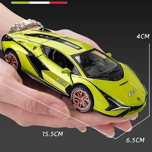 Image of DARVICE Die Cast Metal Car Scale Model 1:32 Sian63 Alloy Diecast Metal Car with Light Sound Openable Door Pullback Toy Car for Kids Best Gifts Toys for Boys