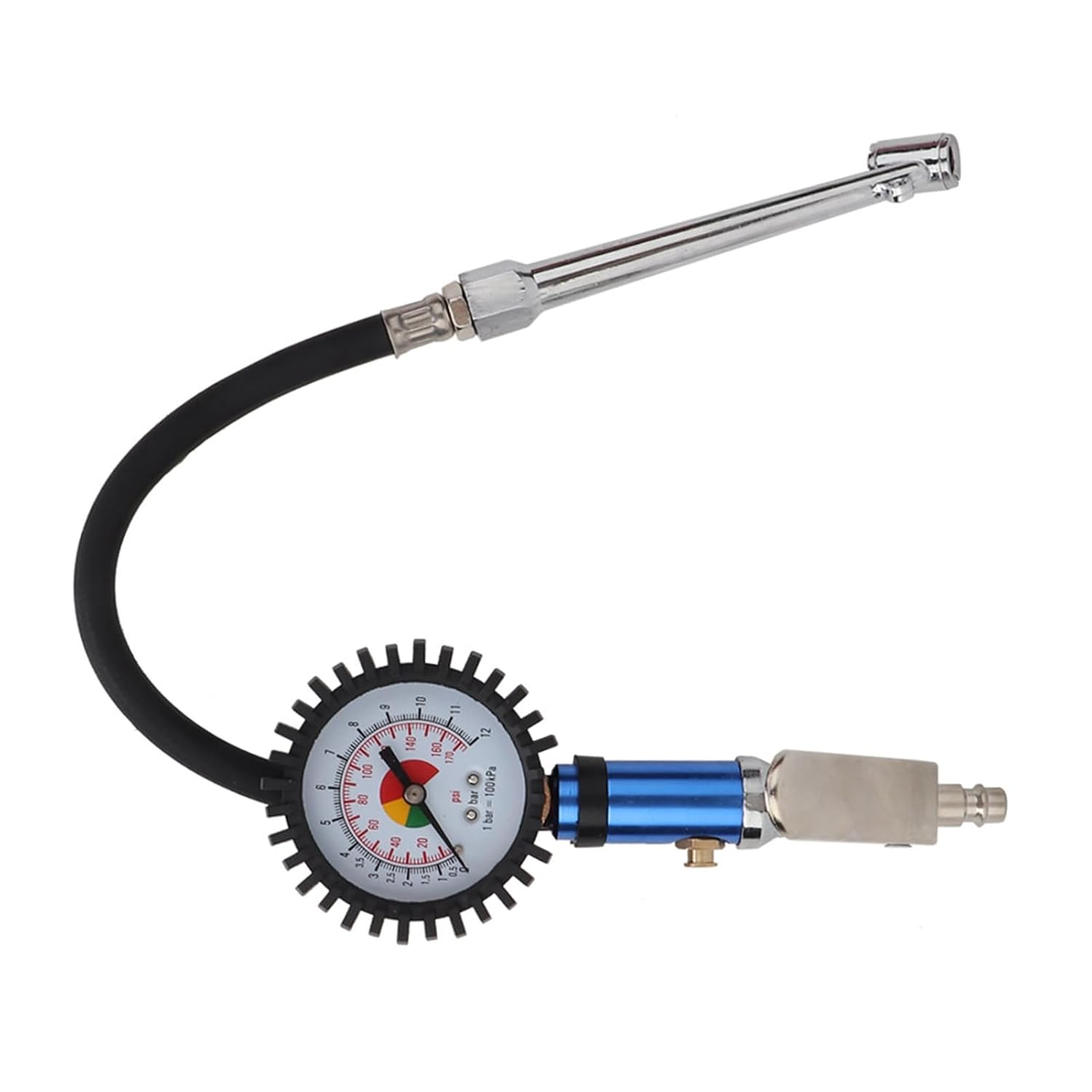 12 Bar Tire Pressure Gun Self Clamping Tire Inflator Tyre Pressure with Air Pressure and Quick Air Connector