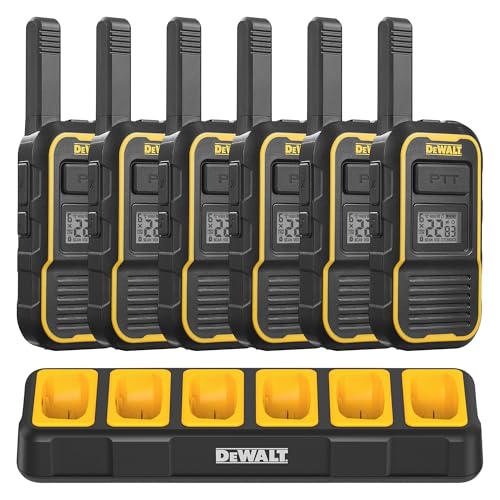 Image of DEWALT DXFRSBH600 FRS Business Radios, Pro-Grade 2 Way Radios, 2W, 24hr Runtime, 6 Pack with Gang Charger, DXFRSBH600-BCH6