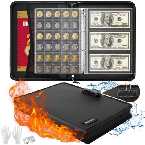 Coin Collection Book with Lock,Fireproof Holders for Collectors,3...