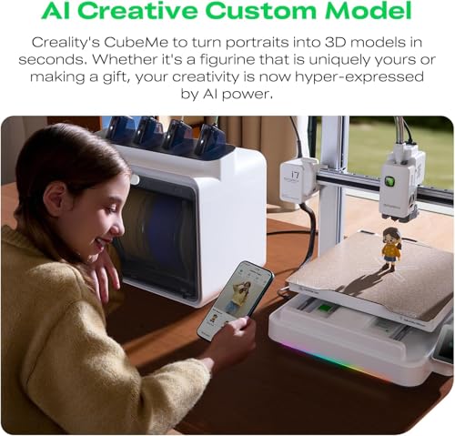 Image of 3IDEA Creality SPARKX I7 Combo 3D Printer, Multi Color with CFS Lite AI Photo to 3D Printing 500mm /s High Speed Auto-Leveling RGB Light 95% Pre-Assemble Essential Parts Low Noise 10.24x10.24x10 inch