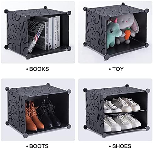 YOUDENOVA Shoe Storage Cabinet 2 x 6 Tier Shoe Rack 24 Pair Plastic Shoe Shelves Organizer Portable Shoes Shelving Saving Space Shoes Cupboards for Hallways Bedroom Entryway