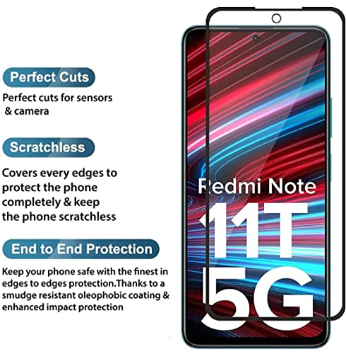 Image of VYOMA Military-Grade Gorilla Tempered Glass for Mi 11T / Poco M4 Pro / Poco F3 / Poco F4 / Poco M7 Pro / Poco X7 (Black) | Edge to Edge Full Screen Coverage | Scratch Resistant | With Easy Installation Kit | Screen Protector for Smartphone | Bubble-Free | Ultra Clear HD Glass | Oleophobic Coating | High Clarity | 9H Hardness | Scratch Resistant | ShatterProof | ScreenGuard | Pack of 1