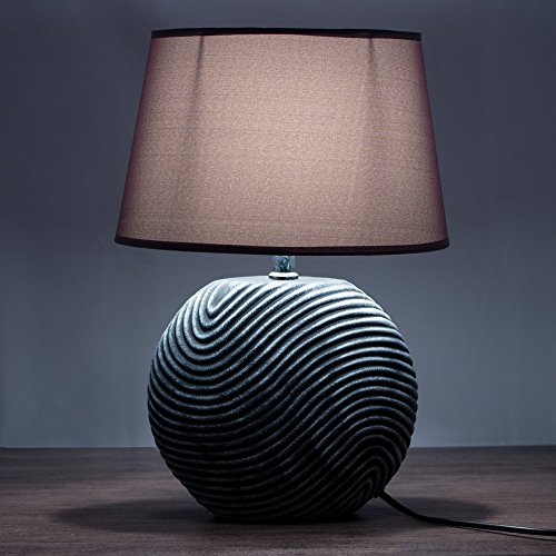 BRUBAKER 2er Set Tisch- oder Nachttischlampen Zen Garden Anthrazit Grau – Bild 3
