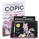 CONTENIDO - Este kit incluye el set COPIC Ciao Manga 12 rotuladores de alcohol "bruja" almacenados en un estuche, así como el libro El diseño de colores con los rotuladores COPIC, ediciones Marabout.