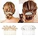 5 Pieces Leaf Hair Side Combs Gold Silver Rhinestone Hair Comb Clips with Teeth Combs for Wedding Hair Accessories for Women, Girls, Bride, Bridesmaid (Gold, Silver)